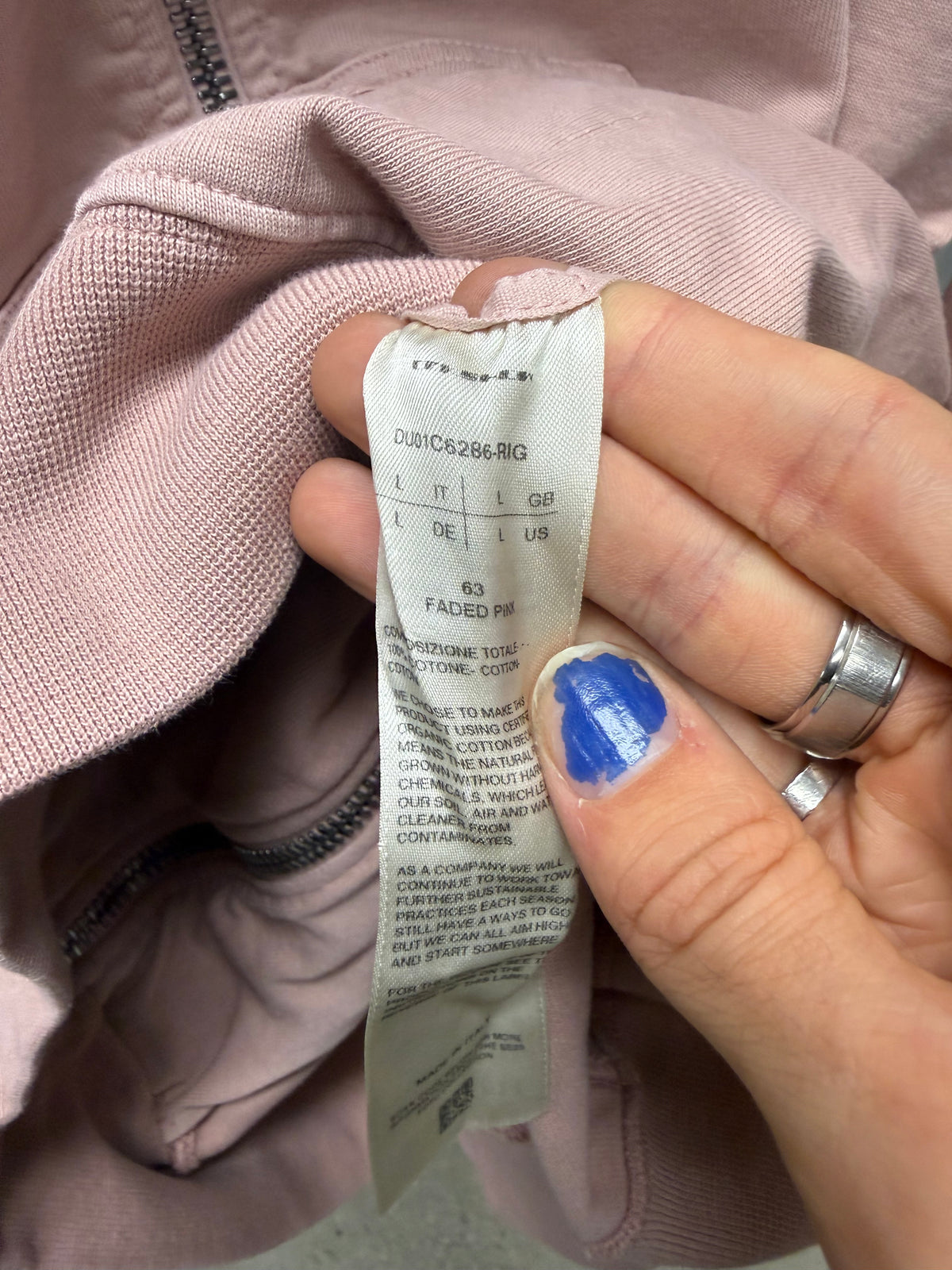 Rick Owens Faded Pink ‘Mountain’ Zip-Up Hoodie