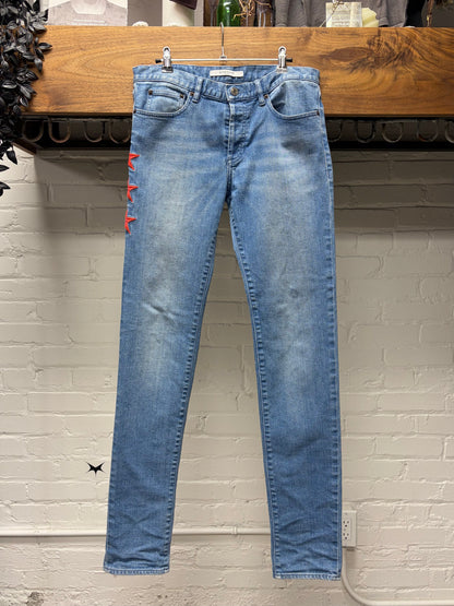Givenchy ‘Star Patch’ Blue Skinny Jeans