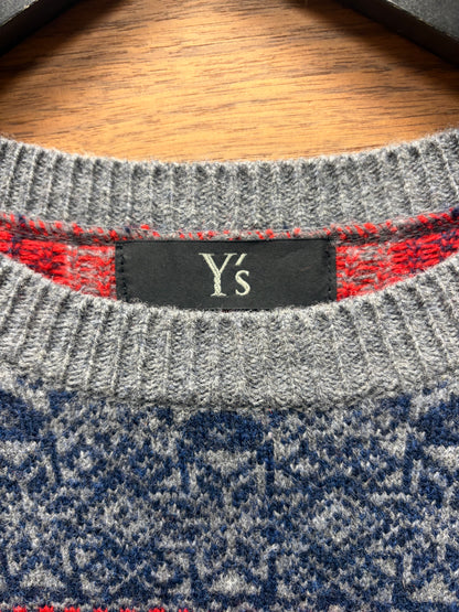 Yohji Yamamoto ‘Y’s’ Guitar Nordic Patterned Wool Knit Sweater