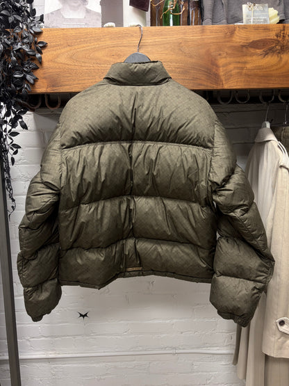 Chrome Hearts Dark Green ‘Plus Cross Monogram’ Down Filled Puffer Jacket with .925 Silver Hardware