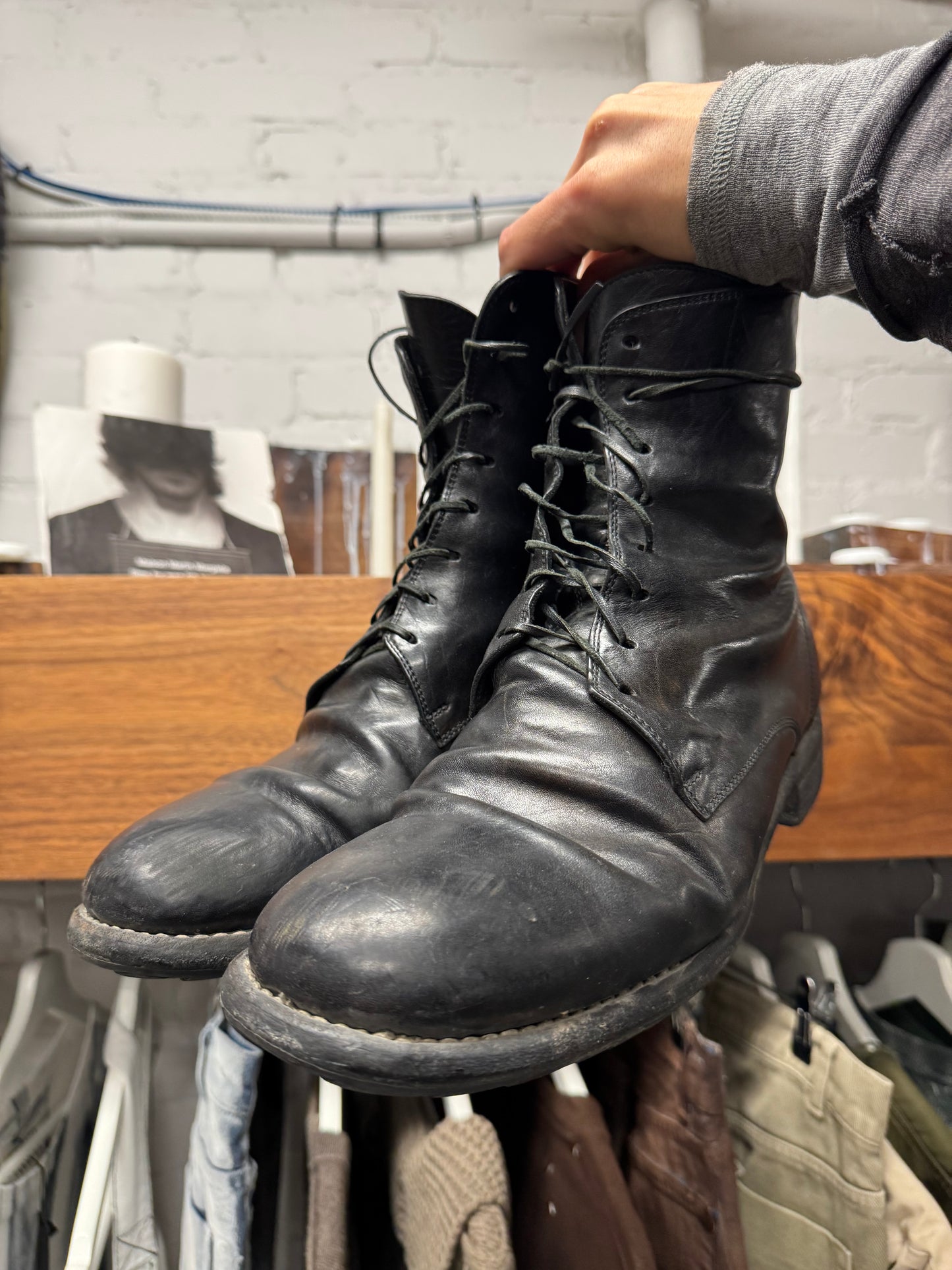 Guidi ‘995’ Black Full Grain Horse Leather Combat Boots