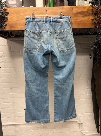 Kapital ‘Studded Rivets’ Deep Pocket Flared Leg Blue Denim