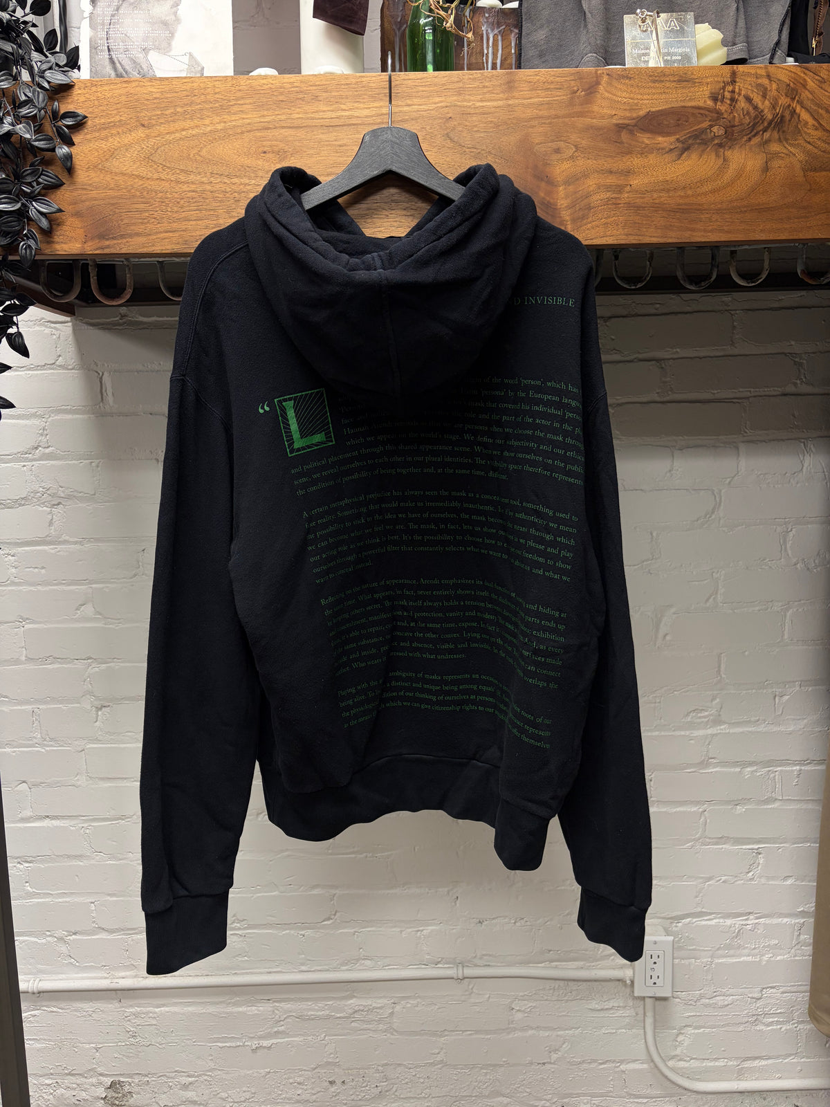 AW2019 Gucci ‘Manifesto Mask’ Black/Green Graphic Pullover Hoodie