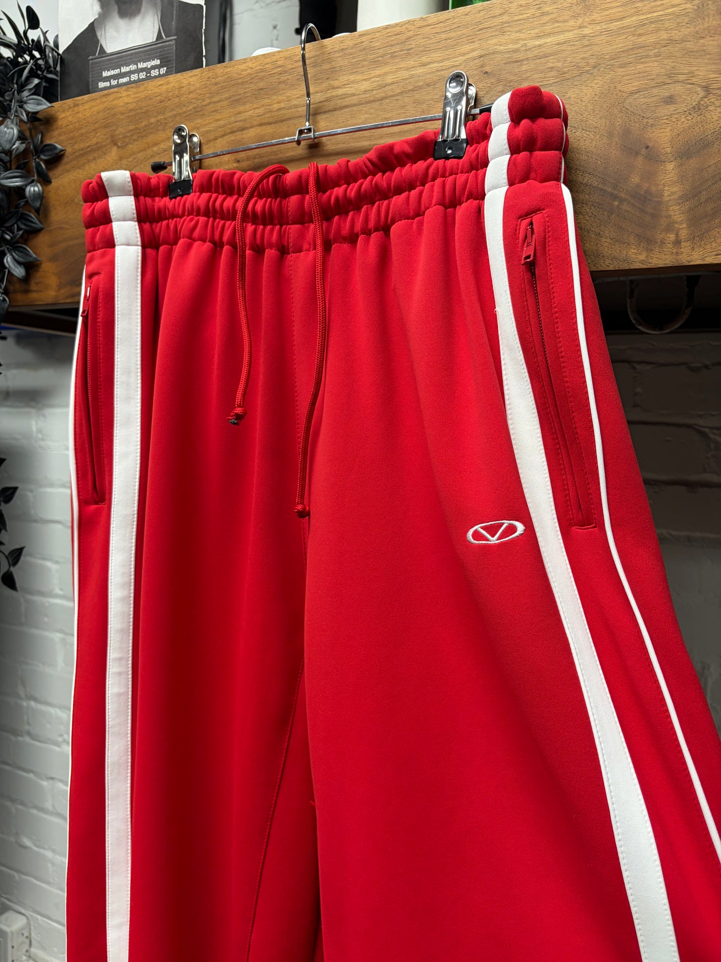 Vetements Red/White Striped Drawstring Track Pants