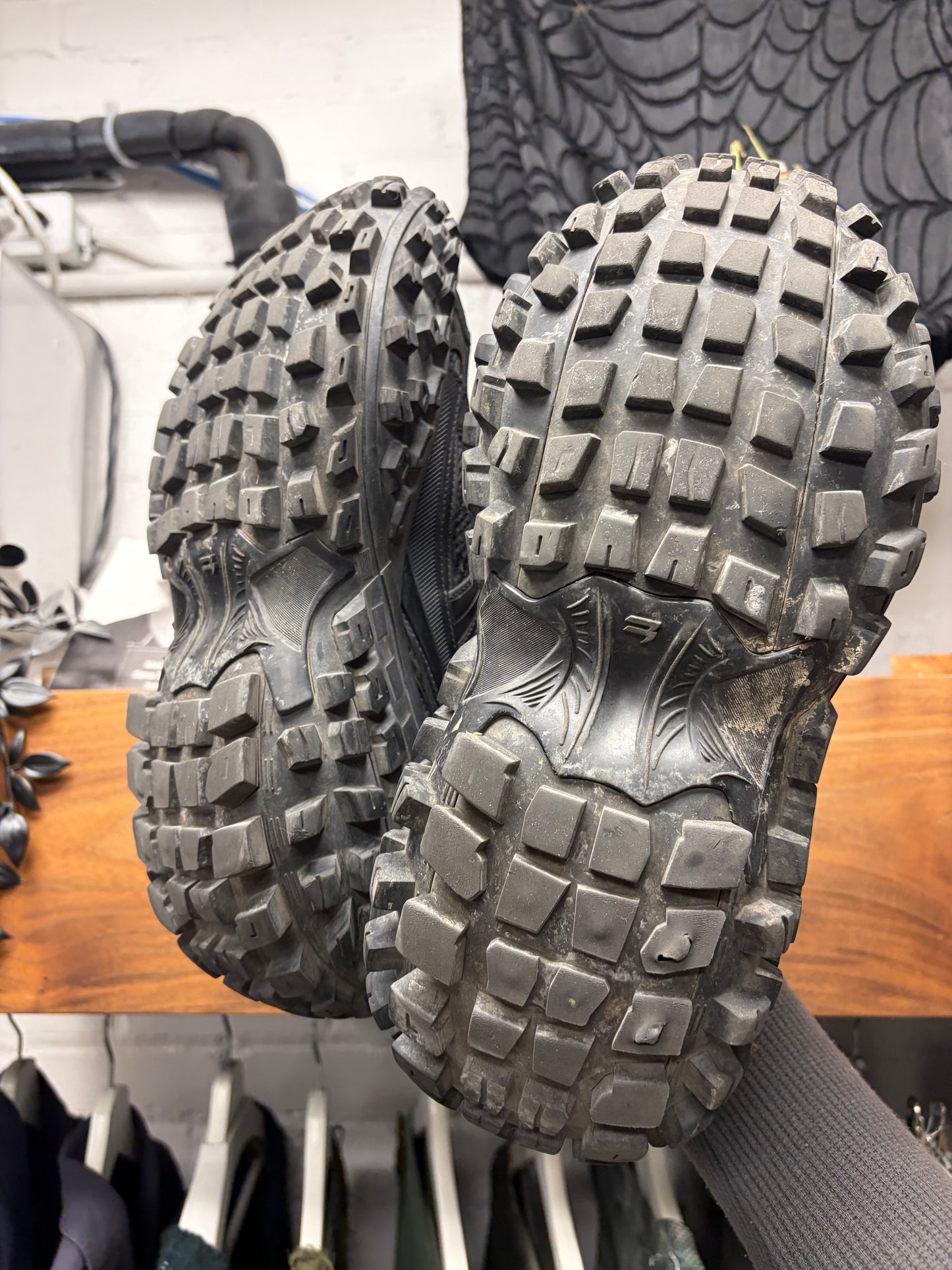 Balenciaga ‘Defender’ Black Tire Sole Low Top Sneakers