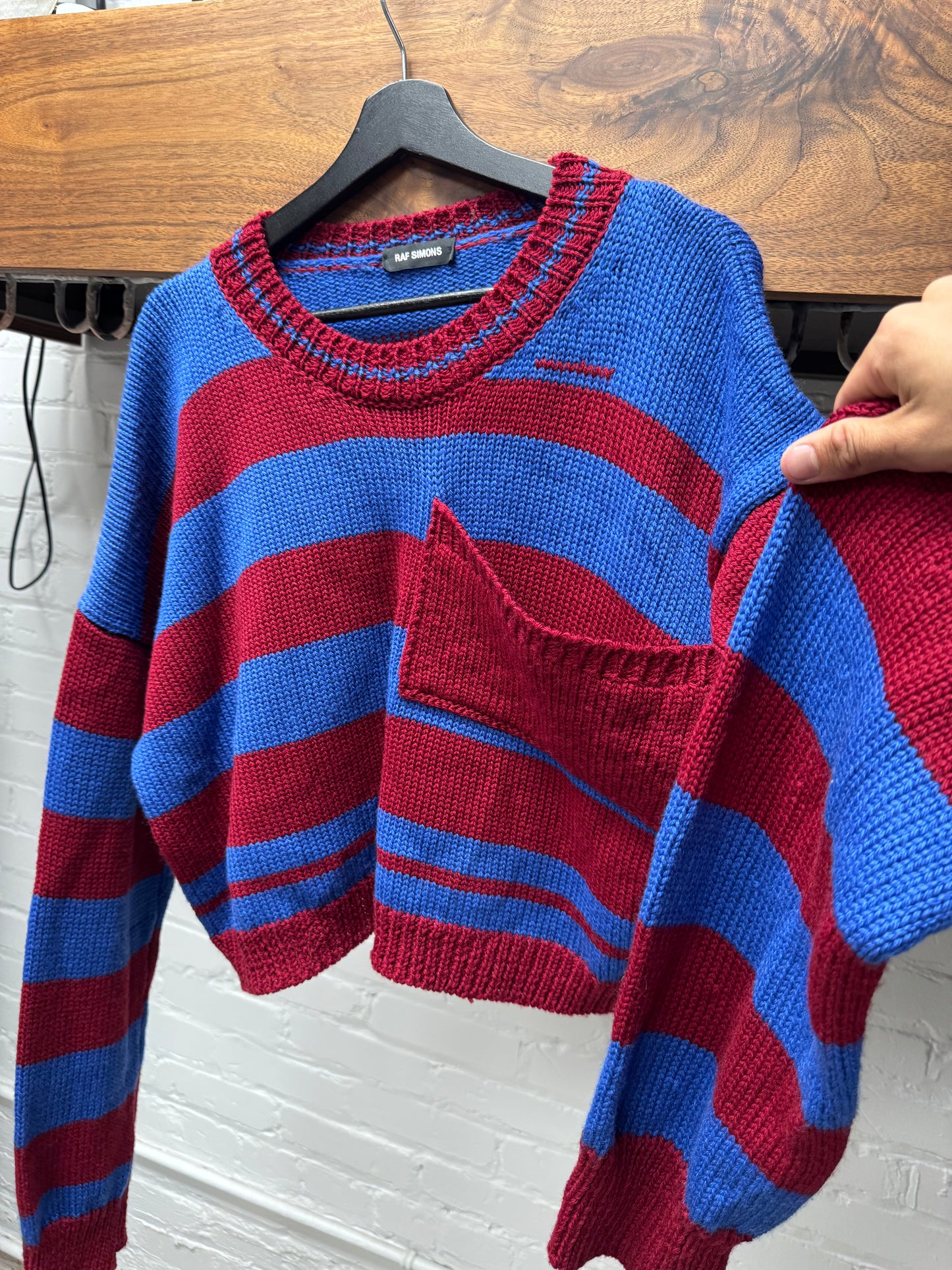 SS2017 Raf Simons ‘Disturted’ Oversized Striped Knit Sweater