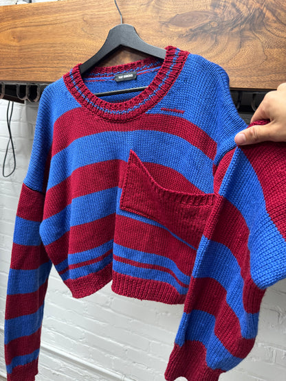 SS2017 Raf Simons ‘Disturted’ Oversized Striped Knit Sweater
