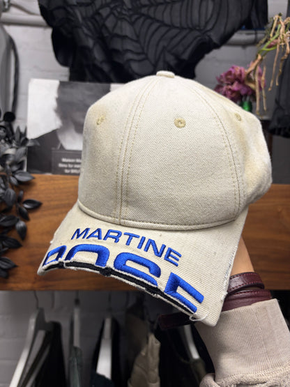 Martine Rose ‘Chopped Brim’ Tan/Blue Logo Strap-Back Hat