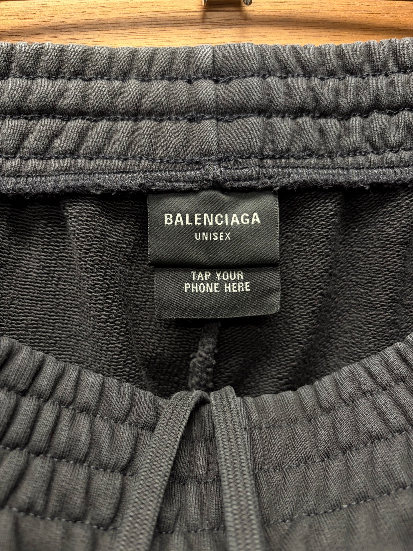 AW2024 Balenciaga x EBay Faded Black Wide Leg Drawstring Sweatpants