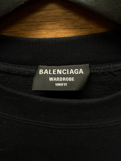 2021 Balenciaga ‘Campaign Logo’ Black Crewneck Sweatshirt