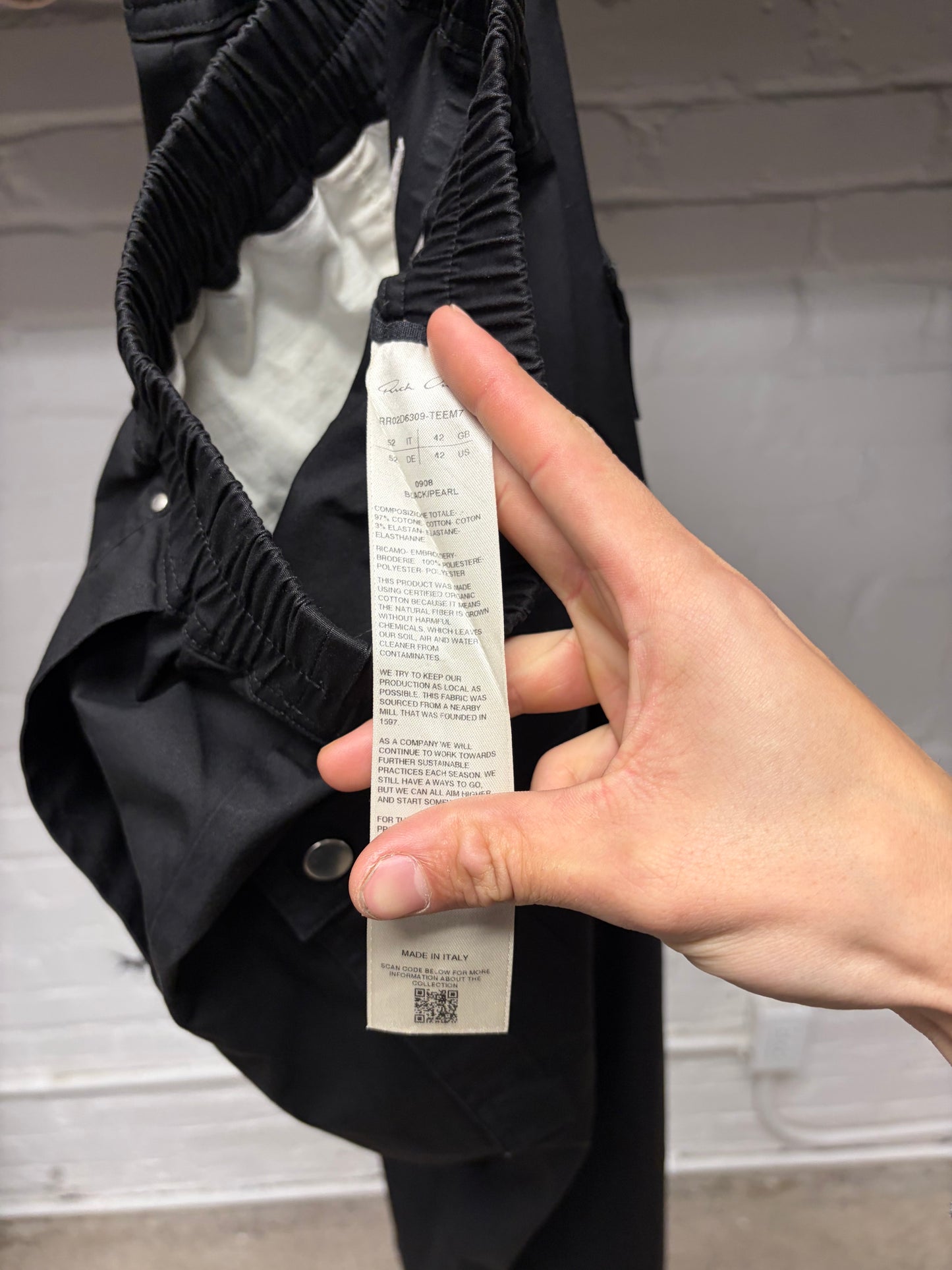 AW2024 Rick Owens ‘Porterville’ Bela Black Wide Leg Pants