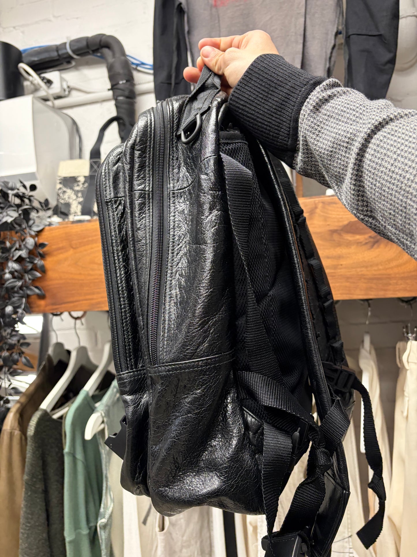 Balenciaga ‘Army’ Black Calfskin Leather Full Size Backpack