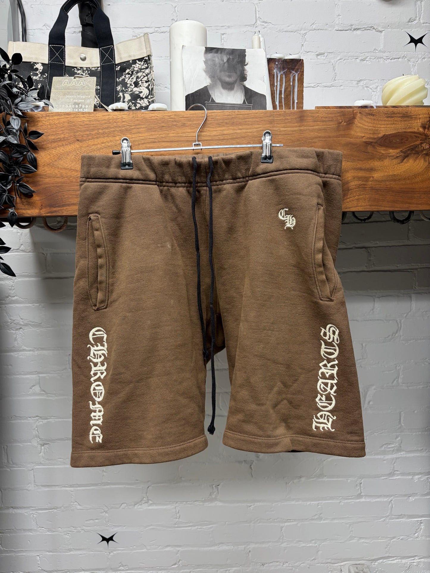 Chrome Hearts ‘Slo Ride’ Brown Cotton Embroidered Logo Sweat Shorts