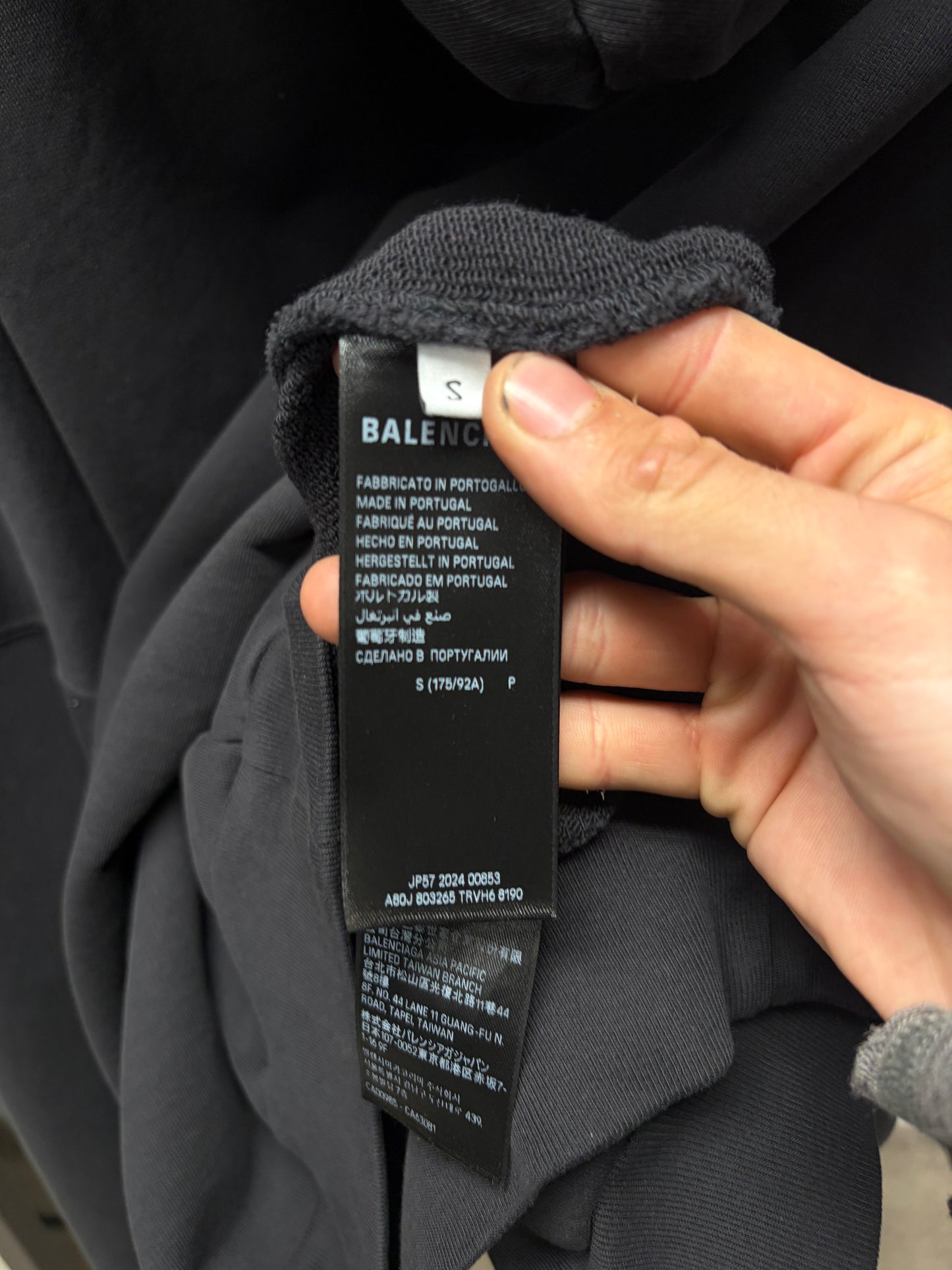 AW2024 Balenciaga ‘Boxing Logo’ Black Heavyweight Cotton Hoodie