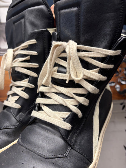 Rick Owens ‘Geobasket’ Black/Milk High Top Sneakers