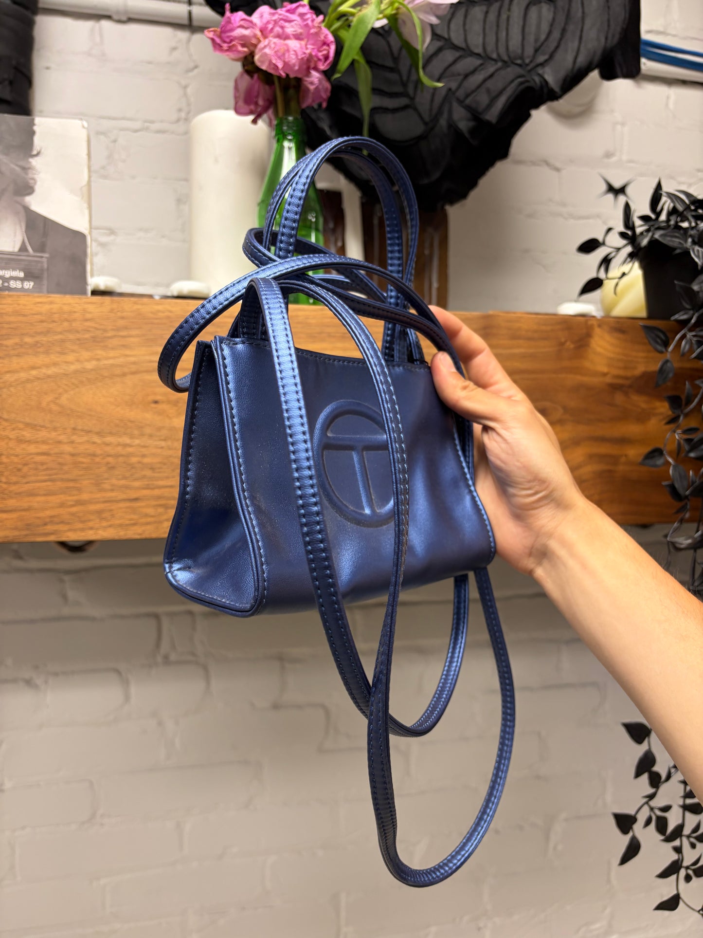 Telfar Vegan Leather ‘Cobalt Blue’ Small Shopping Bag