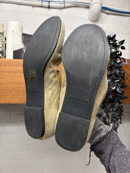 Balenciaga ‘Leopold’ Men’s Gold Ballerina Flat Low Top Sneakers
