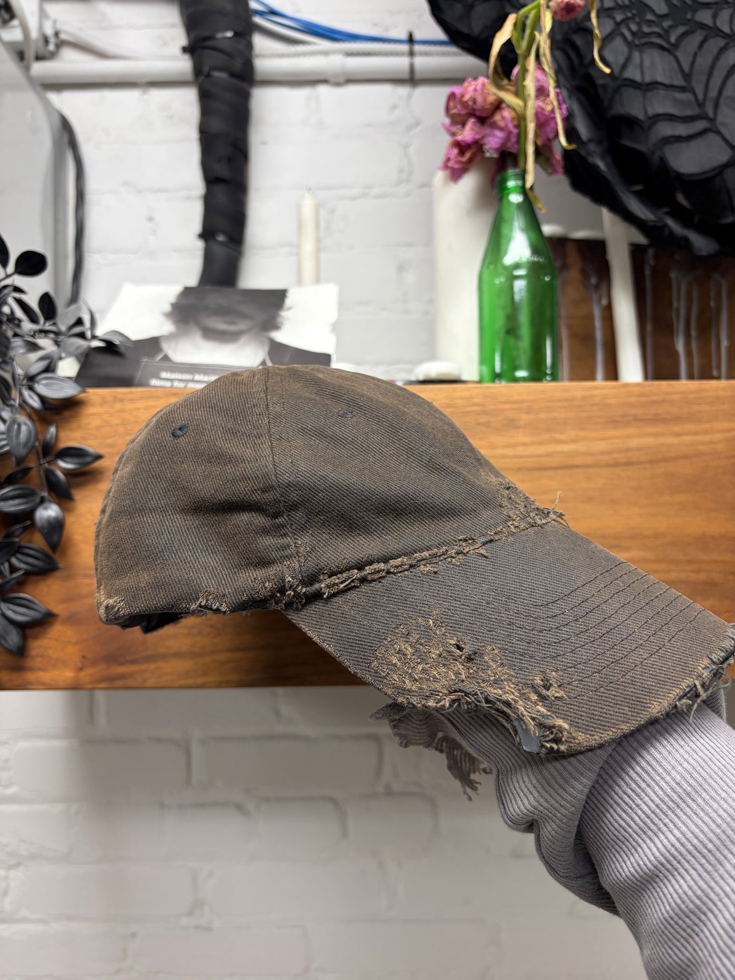 Balenciaga Intentionally Faded Removed ‘Piercing’ Distressed Baseball Cap