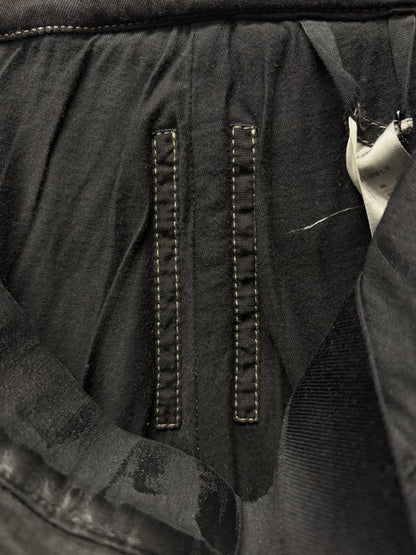 Rick Owens Slashed ‘Slit Front Legging’ Waxed Black Pants