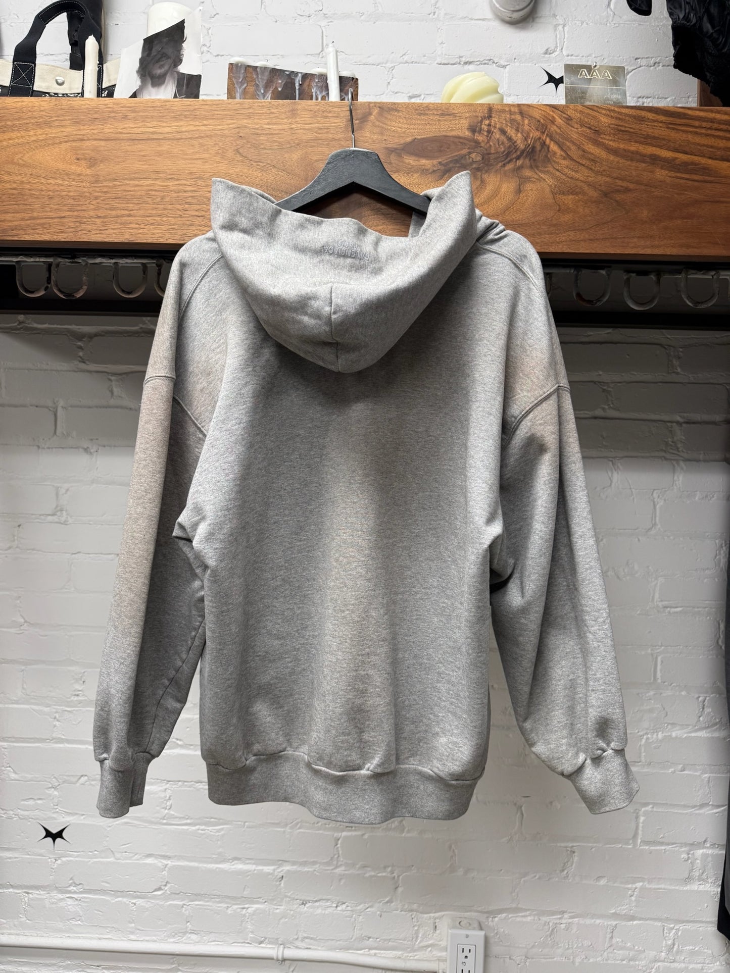 2022 Balenciaga ‘Logo-less’ Grey Zip-Up Heavy Cotton Hoodie