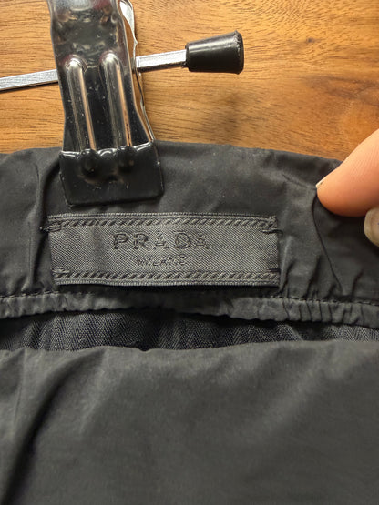 2018 Prada Black Nylon Gabardine Track Pants