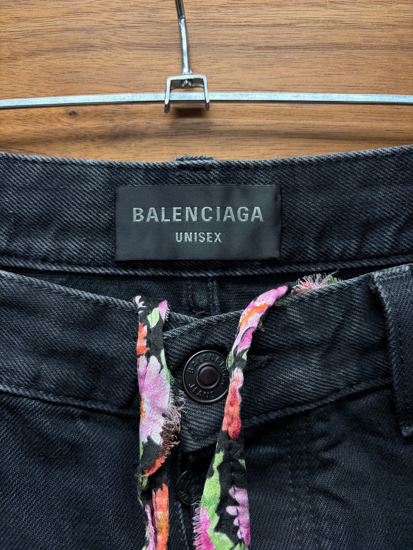 AW2024 Balenciaga ‘Fun Drawstring’ Wide Leg Faded Black Denim