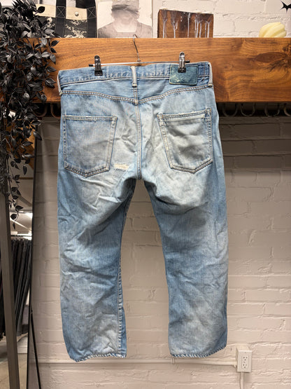 Visvim Washed Blue ‘Social Sculpture Denim’ Bootcut Blue Jeans