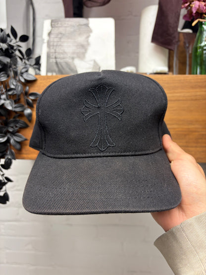 Chrome Hearts Black ‘Single Cross’ .925 Silver Hardware Trucker Hat