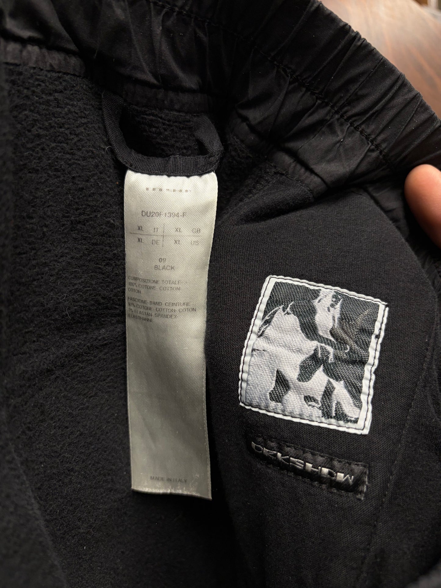 Rick Owens Drop Crotch Black Drawstring Sweatpants