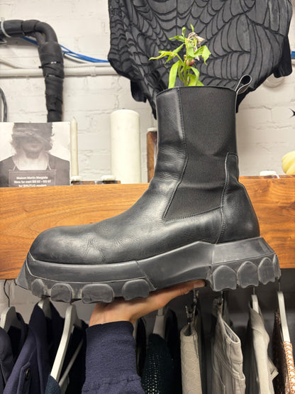 Rick Owens Beatle Bozo Leather Platform Sole Boots