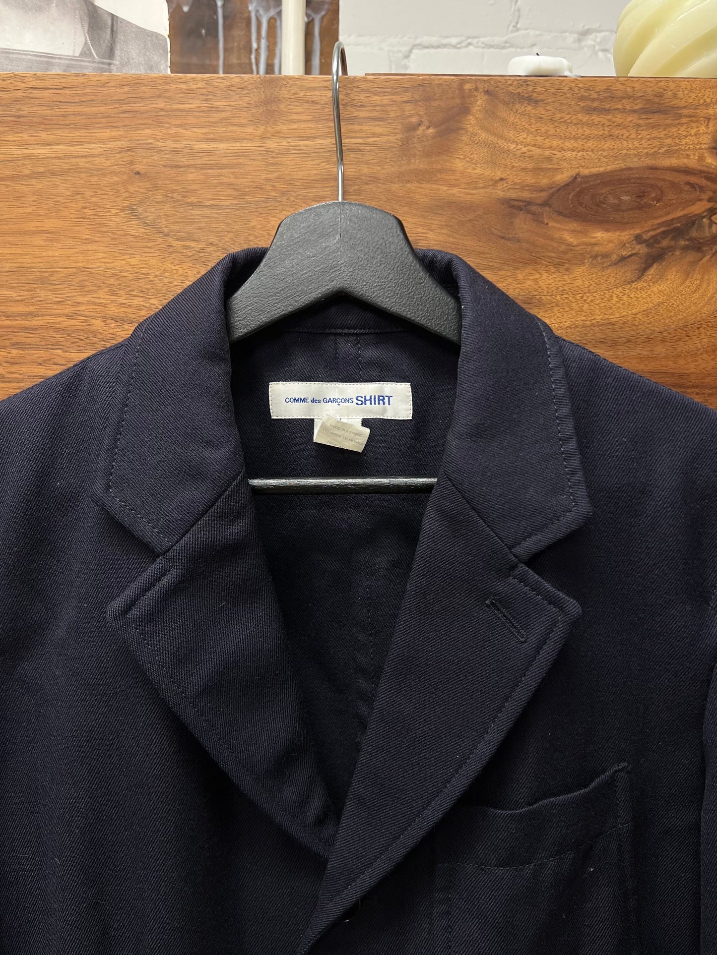 Comme Des Garçons Shirt Navy Blue Cotton Blazer
