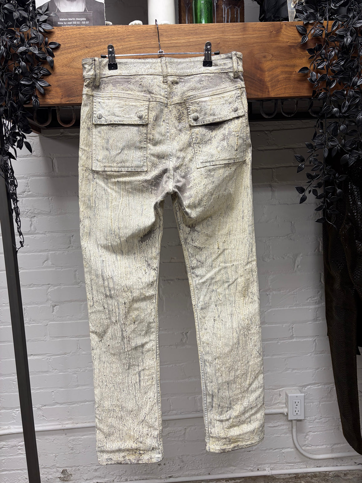 SS2025 Rick Owens ‘Hollywood’ Milk Crackled ‘Headon’ Denim