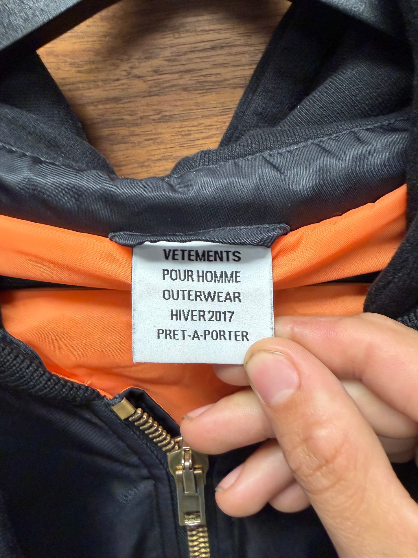 AW2017 Vetements Pour Homme ‘Total Fucking Darkness’ Bomber Jacket