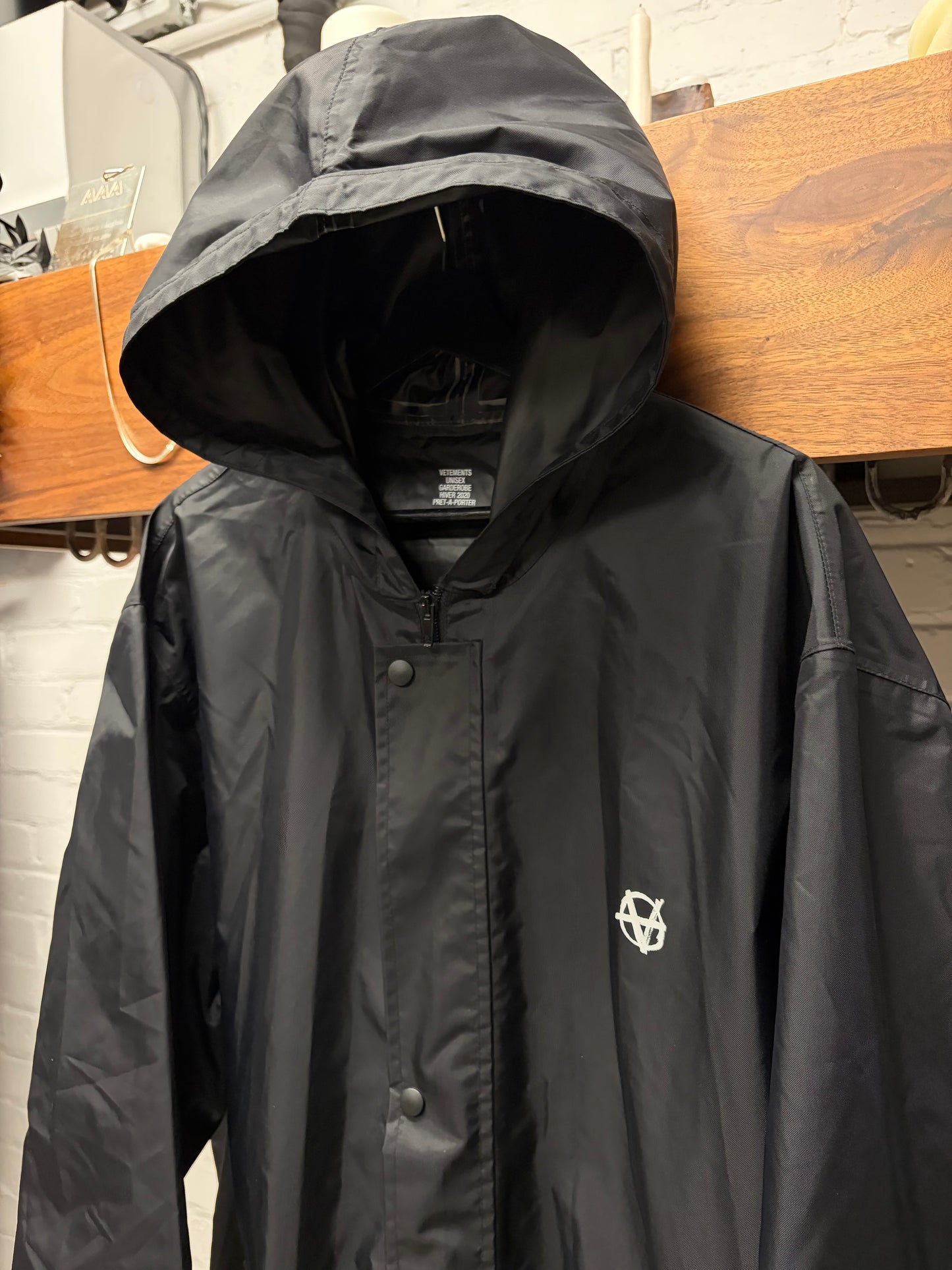 AW2020 Vetements ‘Anarchy’ Hooded Shell Trench Coat