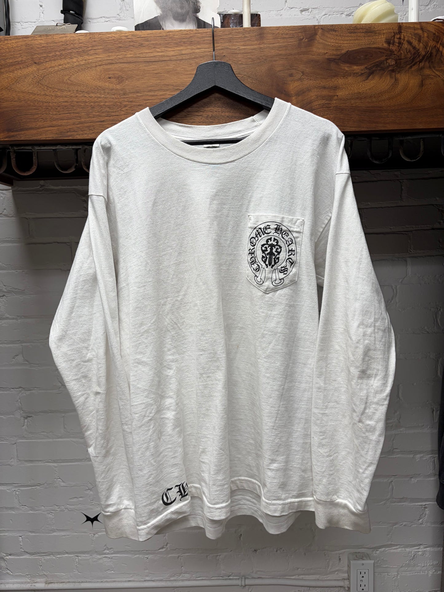 Chrome Hearts American Flag ‘Dagger’ White Long Sleeve Shirt
