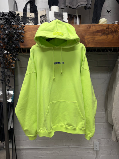 Vetements Limited Edition Electric Green Logo Hoodie