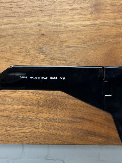 Rick Owens ‘Davis’ Black Oversized Wrap Sunglasses