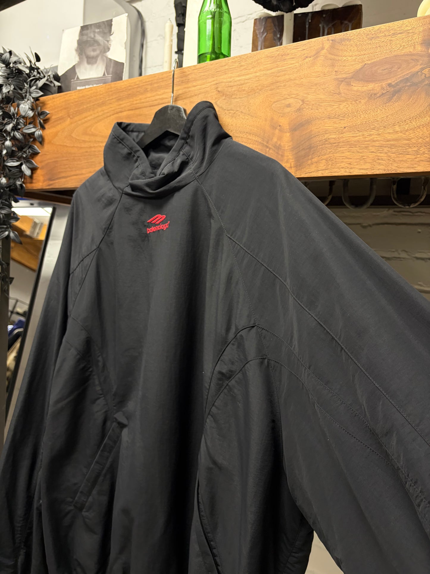 2022 Balenciaga ‘3B Sports Icon Logo’ Black/Red Pullover Track Jacket