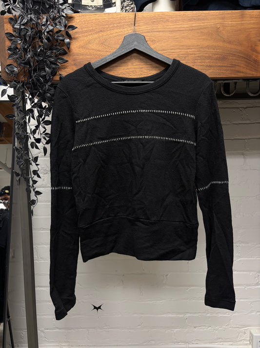 Yohji Yamamoto Y’s Contrast Stitch Black/White Wool Knit Sweater