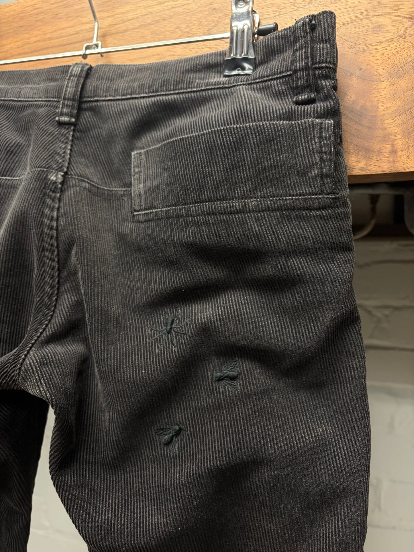 AW2006 Undercover ‘GuruGuru’ Faded Black Corduroy ‘Bug Denim’