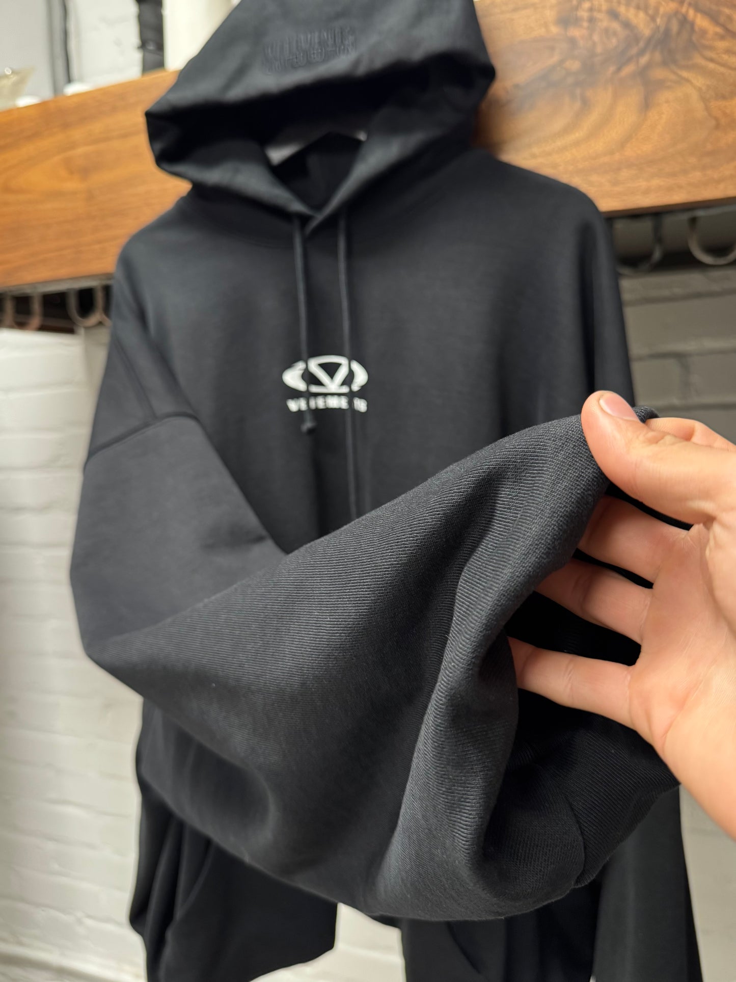 Vetements ‘Oval Logo’ Heavyweight Cotton Black Oversized Hoodie