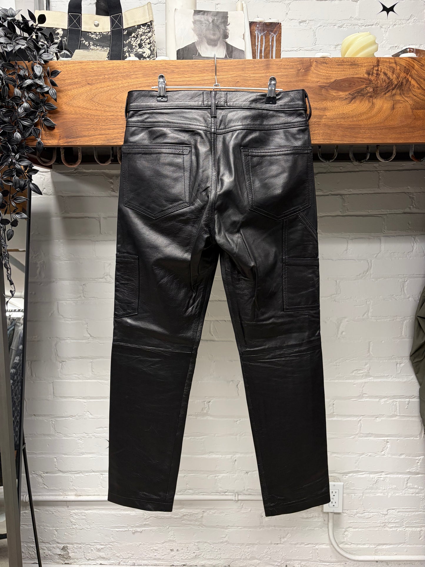 SS2022 Enfants Riches Deprimes Black Lambskin Leather Carpenter Pants