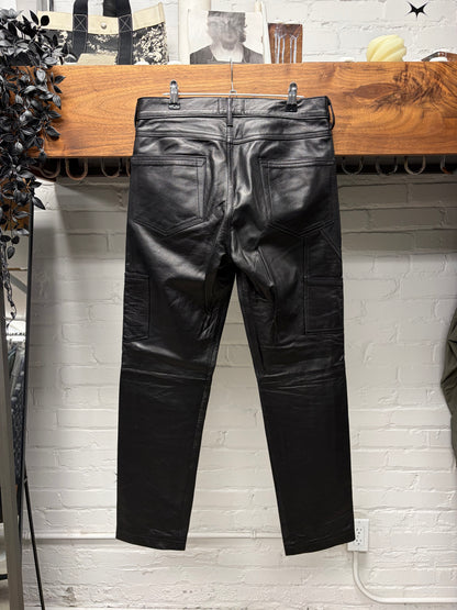 SS2022 Enfants Riches Deprimes Black Lambskin Leather Carpenter Pants
