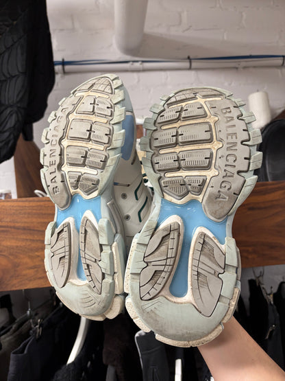 Balenciaga ‘Track Runner’ White/Blue Low Top Sneakers