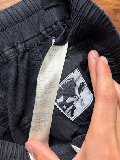 Rick Owens Sun-Bleached Black Corduroy ‘Pod’ Drop Crotch Drawstring Shorts