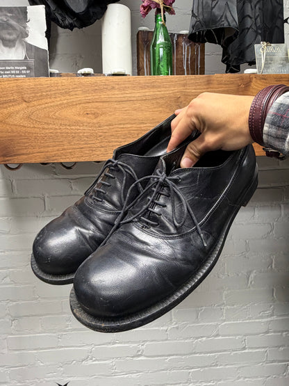 Vintage Miu Miu Black Calfskin Leather Lace-Up Derbys