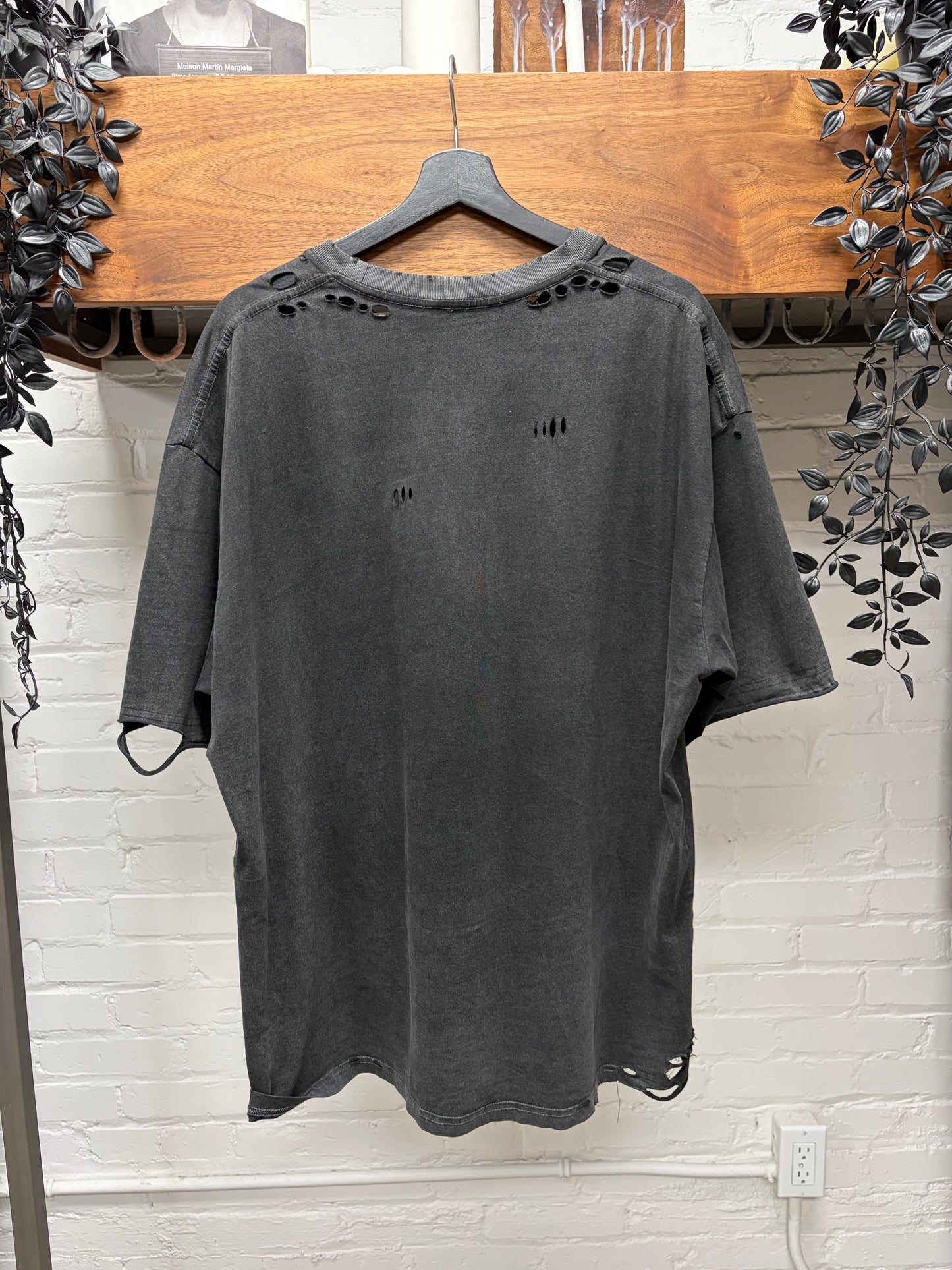 2020 Balenciaga ‘This Is Not’ Thrash Distressed Black Oversized T-Shirt