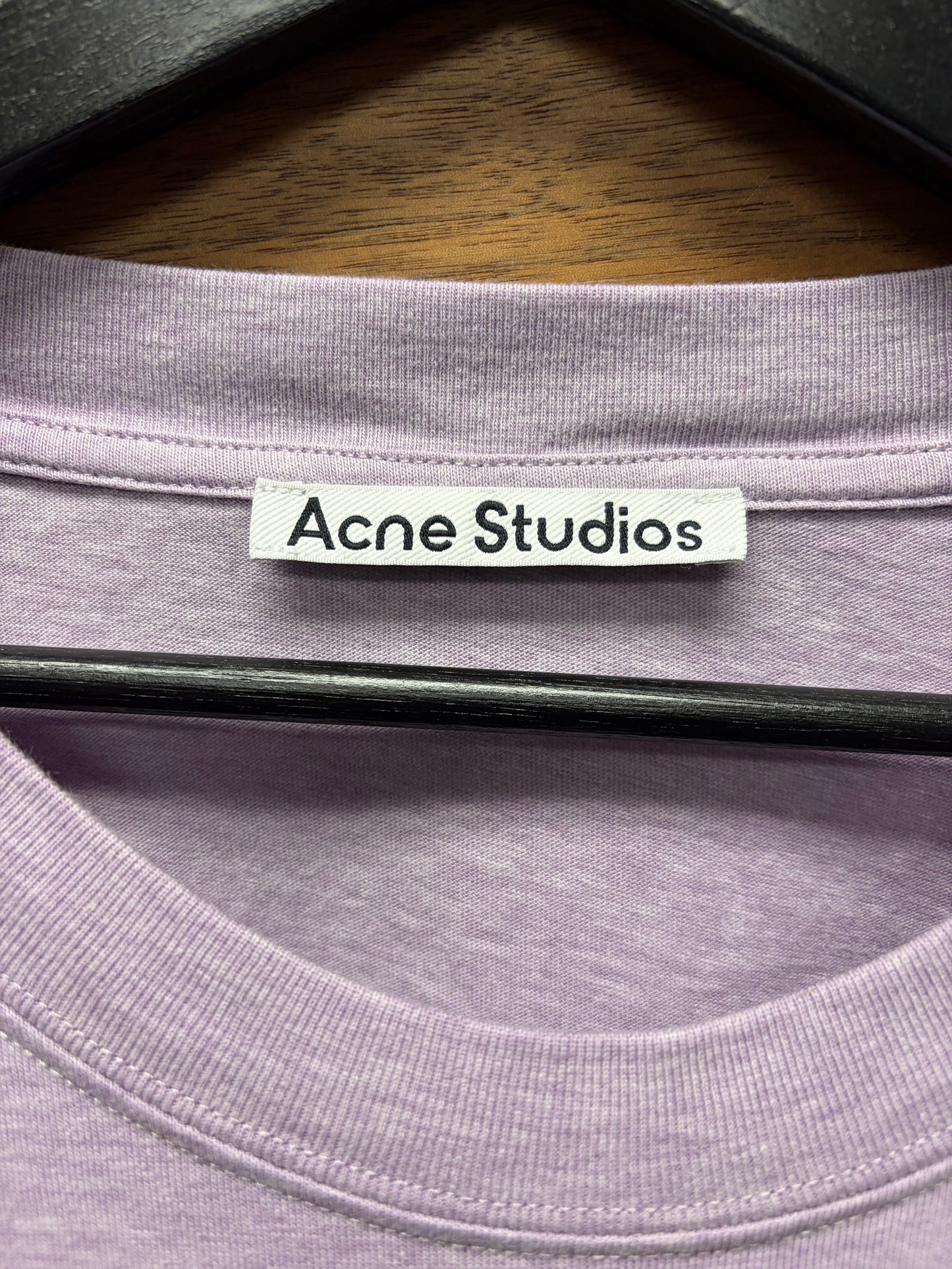 Acne Studios Layered Purple ‘Button Logo’ Distressed Long Sleeve Shirt