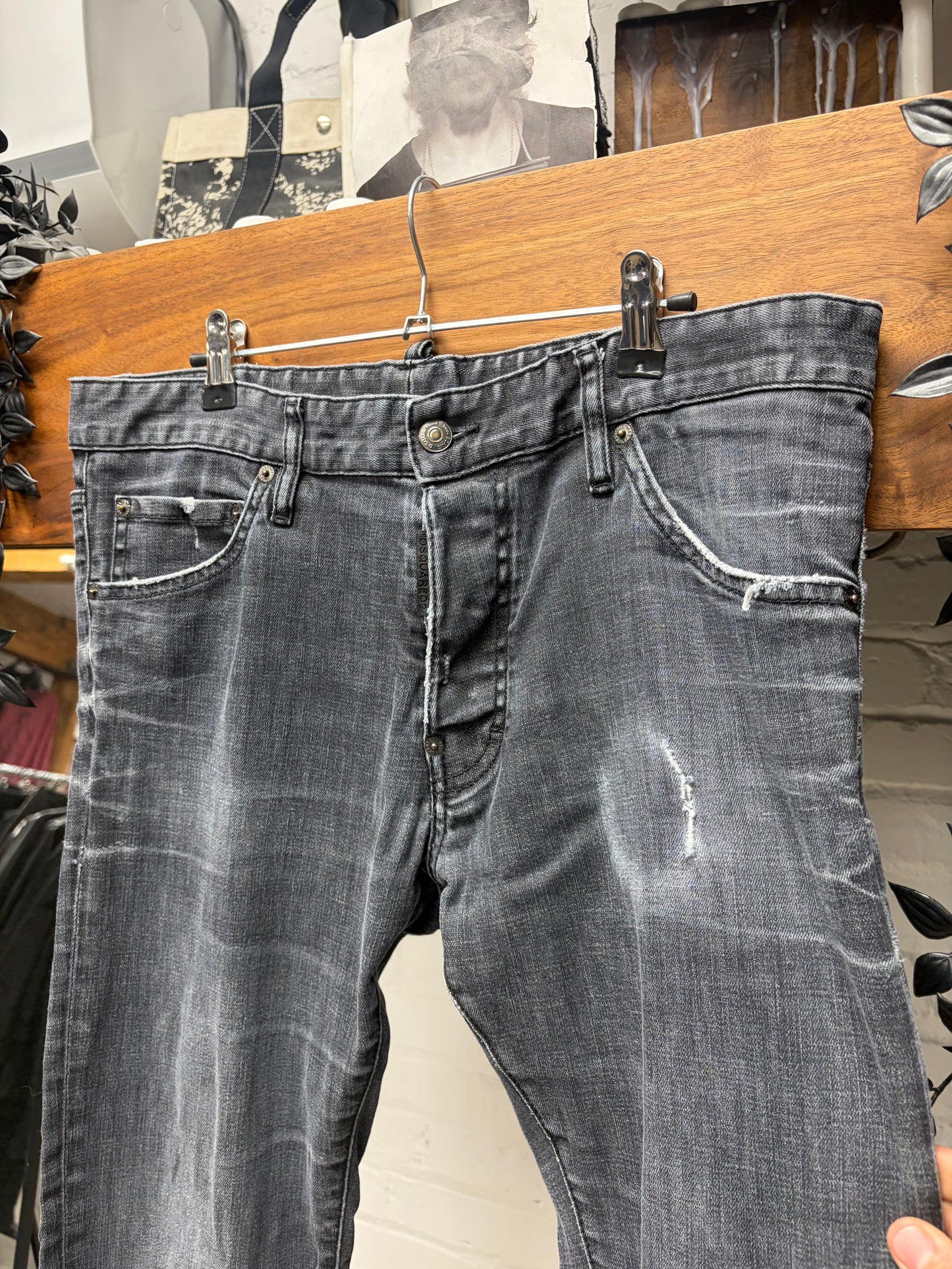 2021 Dsquared2 Washed Black Skinny Jeans