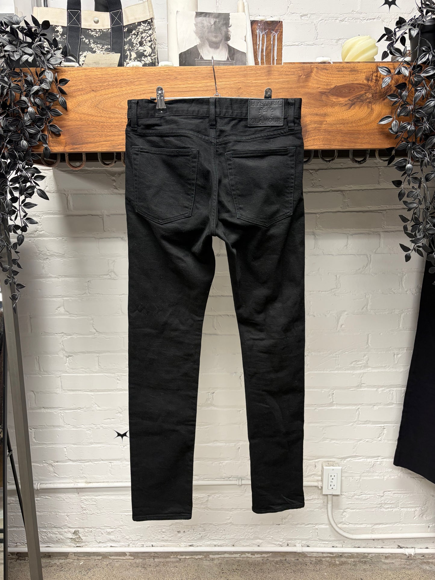 Hysteric Glamour ‘Studded Pocket’ Black Skinny Jeans